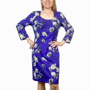 Prabal Gurung Dress Floral Blue Summer Homecoming Long Sleeve